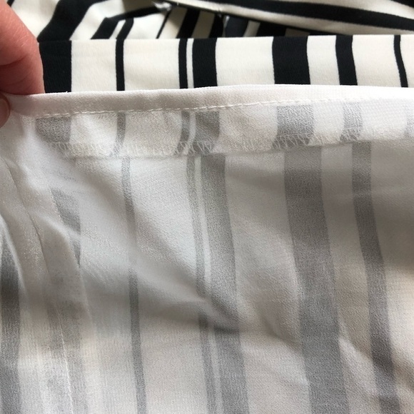 H&M Striped Tie Dress Black & White Mini Dress Size 0 - Picture 6 of 7